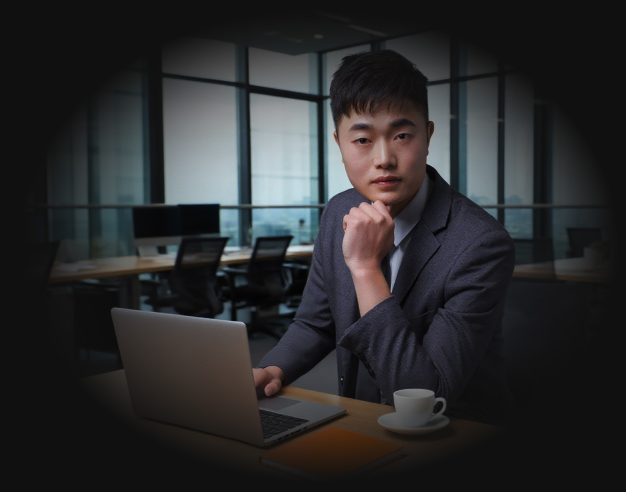 易纯龙的办公照片